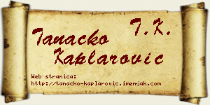 Tanacko Kaplarović vizit kartica
